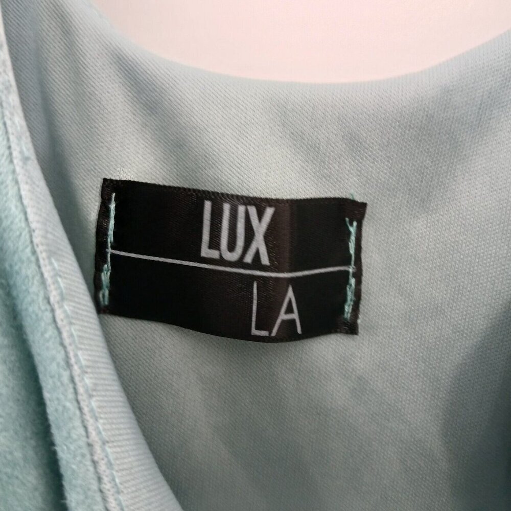 LUX LA Aqua Bodycon Maxi Dress Small Babydoll Stretch Tank Dress P2P 11.5" - Picture 4 of 6